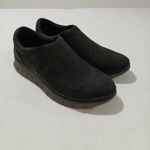 Vionic Shoes Mens 8 Khai Sneaker Black Slip On Loafer Weather Resistant Nubuck